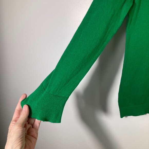 Talbots Petites Cashmere Blend Sweater Bell Sleeve Green MP - Picture 5 of 9
